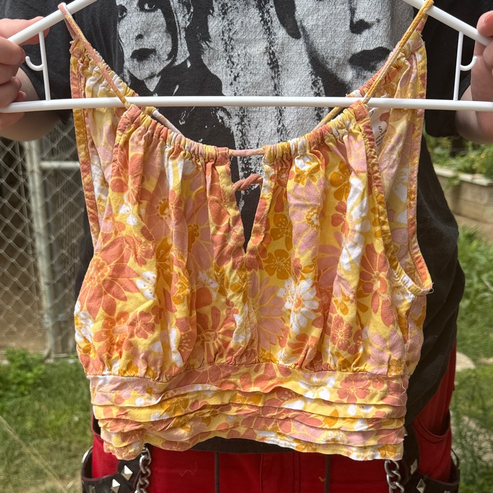 Vibrant Floral Camisole in Orange and Yellow